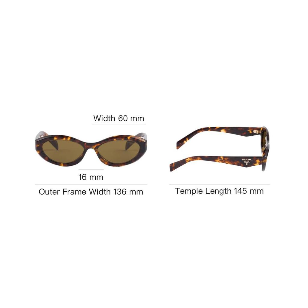 Prada Letter Decorated Irregular Shape Sunglasses Women Sunglasses Brown SPR26ZE14LFE09ZC055