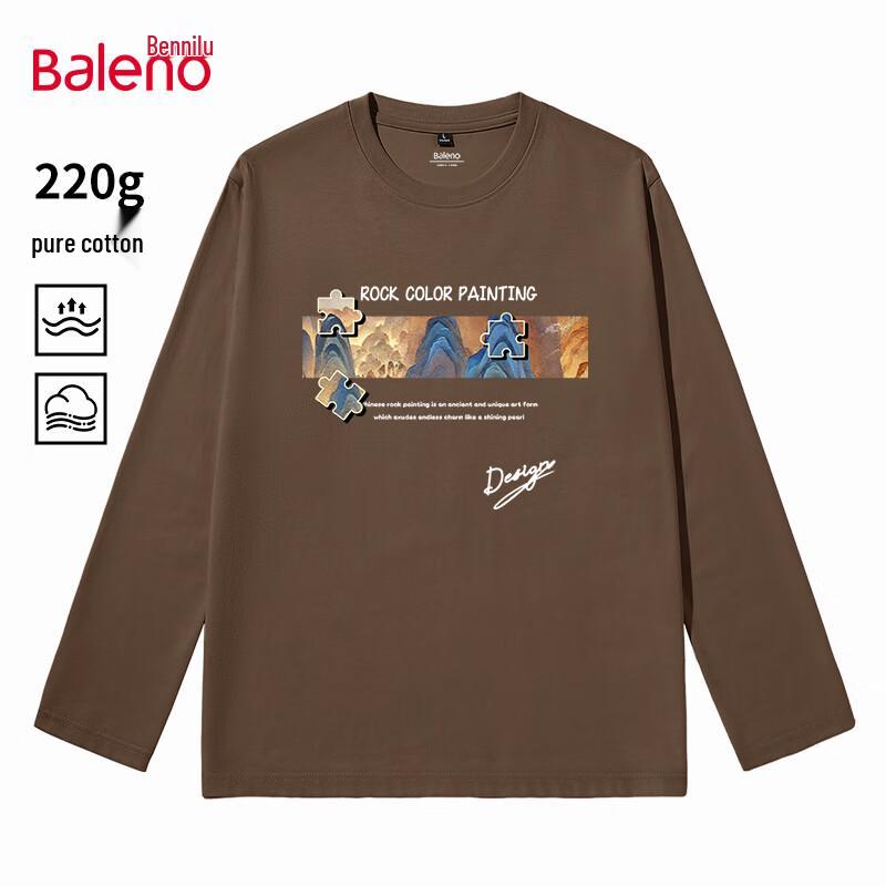 Baleno Men s Loose Fit Pure Cotton Long Sleeve T-Shirt 3XL