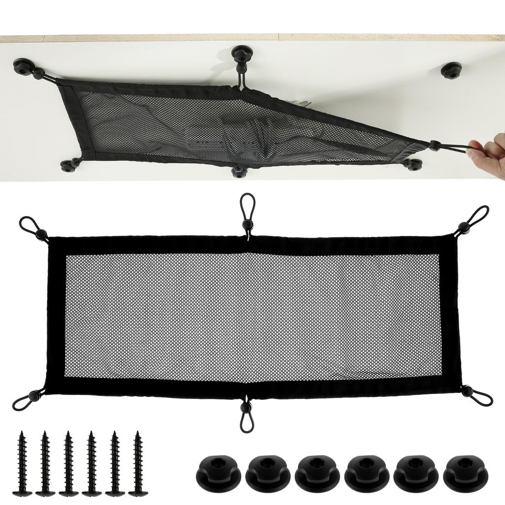 Cable Organizer Holder Under Desk Wire Management Net Large Capacity Flexible Adjustable Privacy Under Desk Mesh Cord Organizer