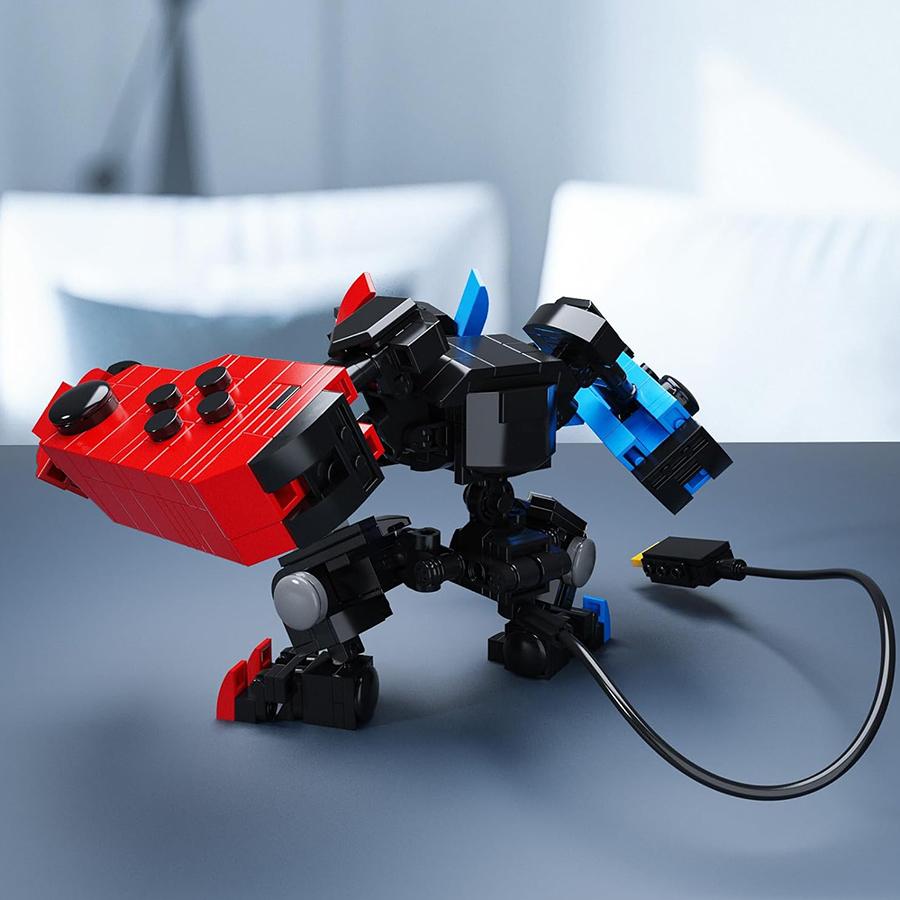 Blocos Moc Não Tóxicos Controle de Jogo Switch Blocos de Construção Mecha Modelo de Robô Transformável Brinquedos de Montagem Para Crianças Presentes de Ano Novo