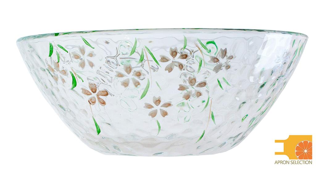 Yagi Kaiho Painted Glass Small Bowl Cherry Kaiho, Kiln, Kyoto-style (weeping Blossom)