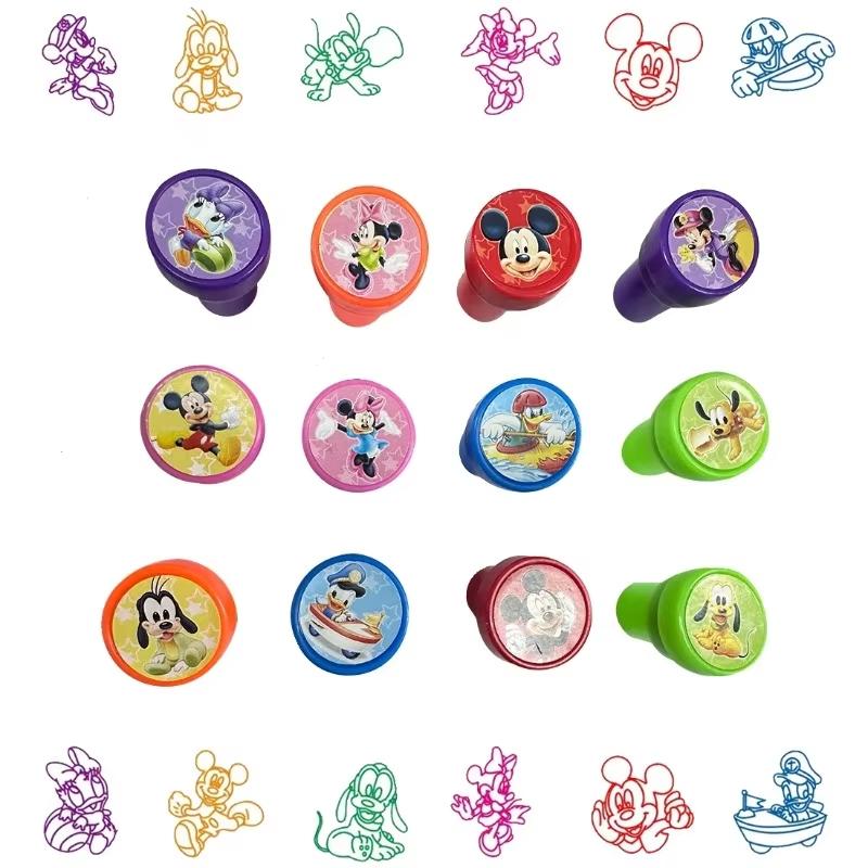 MINISO Mickey Mouse Stamp Party Favor Minnie Mouse Donald Duck Seal for Kid Birthday Party Decoration Giveaway Souvenir Gift