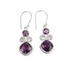 Natural Amethyst Gemstone 925 Sterling Silver Handmade Jewelry Earrings 1.12" EE-69-8