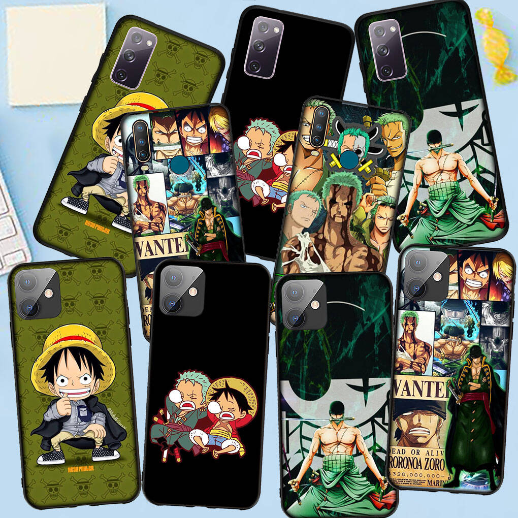 Phone Case for iPhone 17 15 16 Plus X Redmi Note 14 12 11 13 Pro Max Huawei P30 P20 Lite OPPO A60 A40 A80 A16 Cute Luffy One Piece Roronoa Zoro Cover