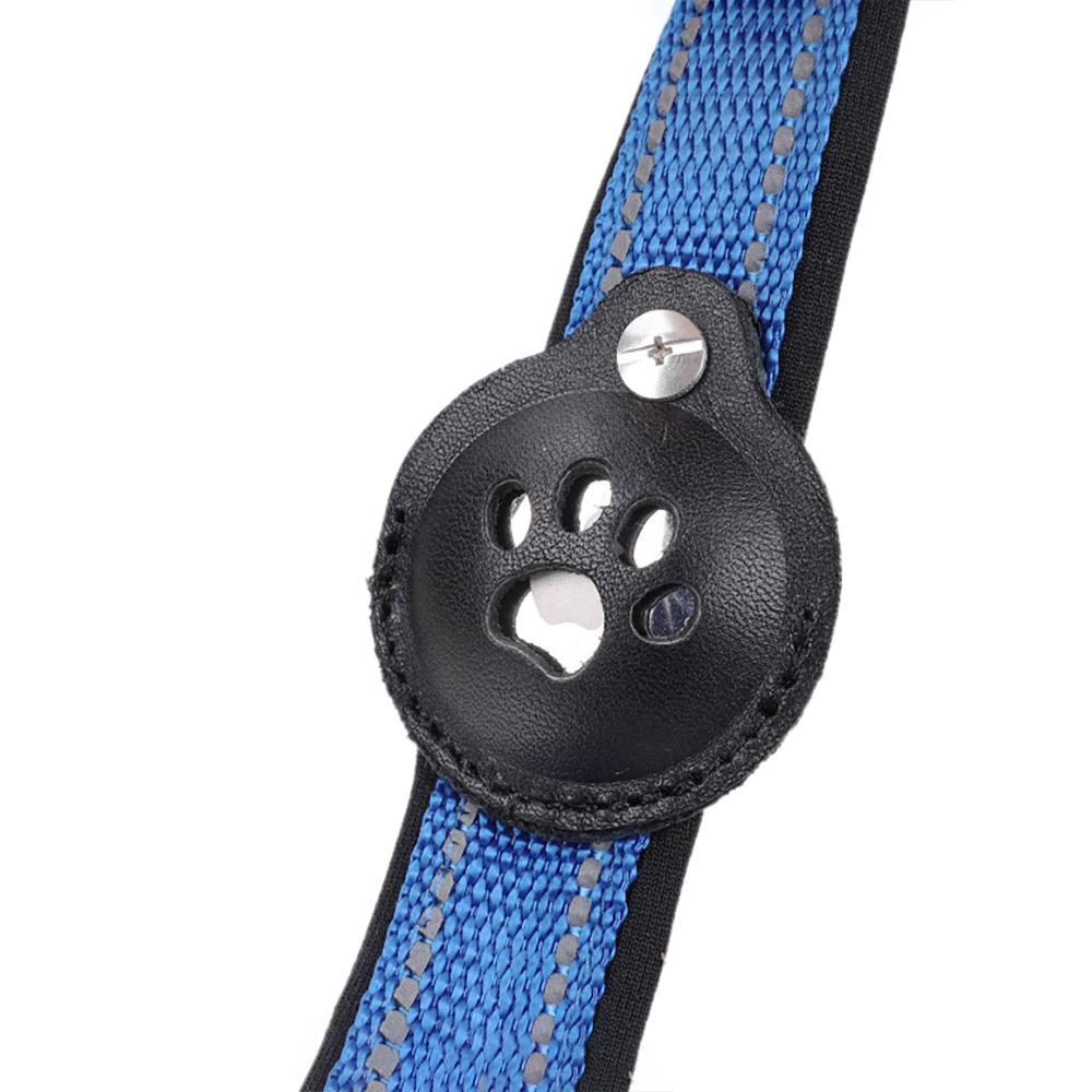 Classic Reflective AirTag Dog Collar,Padded Dog Collars,Adjustable Heavy Duty Dog Collars with AirTag Holder Case for Small Large Dogs