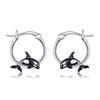 Killer Whale Earrings for 925 Killer Whale Hoop Killer Whale Birthday Present Women, Silver, Hypoallergenic, Whale, Earrings, Goods, Accessories,