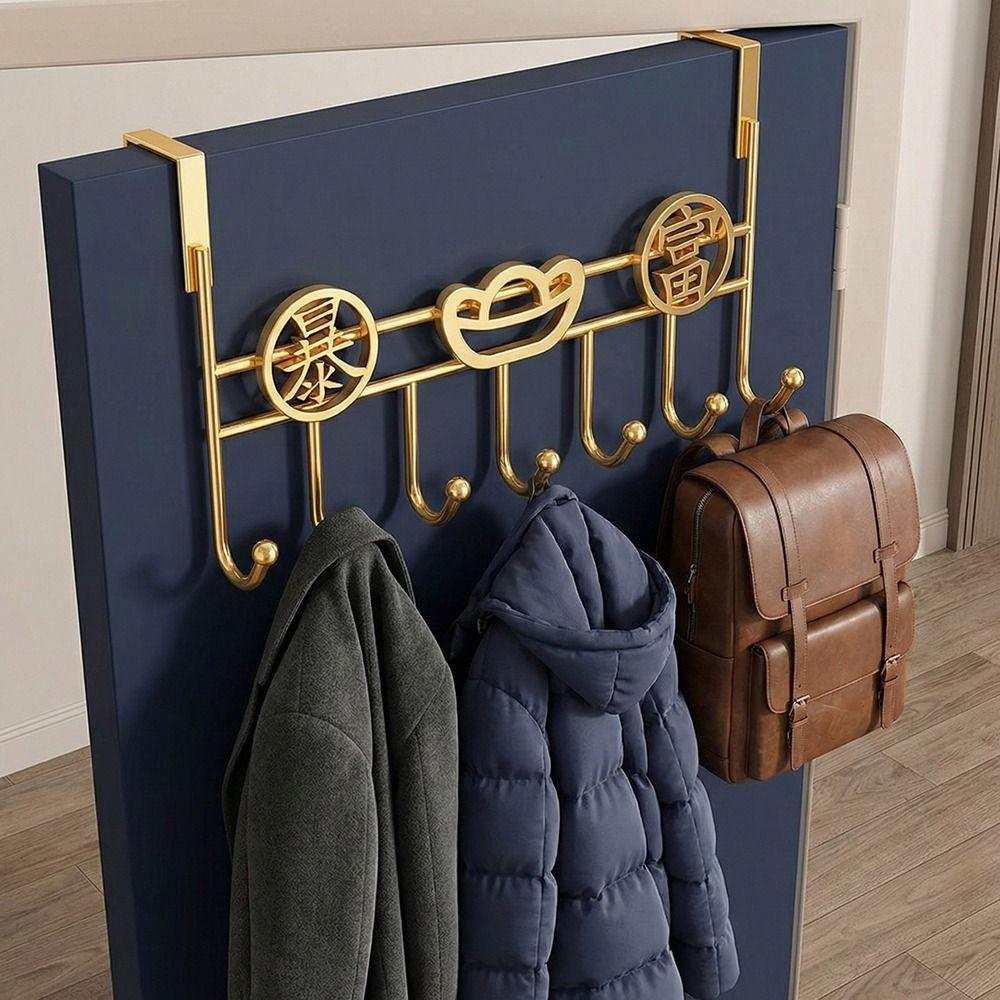 Punch-Free Door Storage Hook Space Saving Hanging Storage Rack Organizer Rack  Wall Hanger