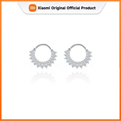 Huitan Dazzling Colorful Cubic Zirconia Hoop Earrings for Women New Modern Fashion Female Accessories Bling Rainbow Ear Jewelry