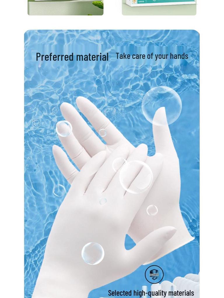 100-Piece Disposable Food-Grade Nitrile Gloves: Non-Slip Industrial Protection for Household Use