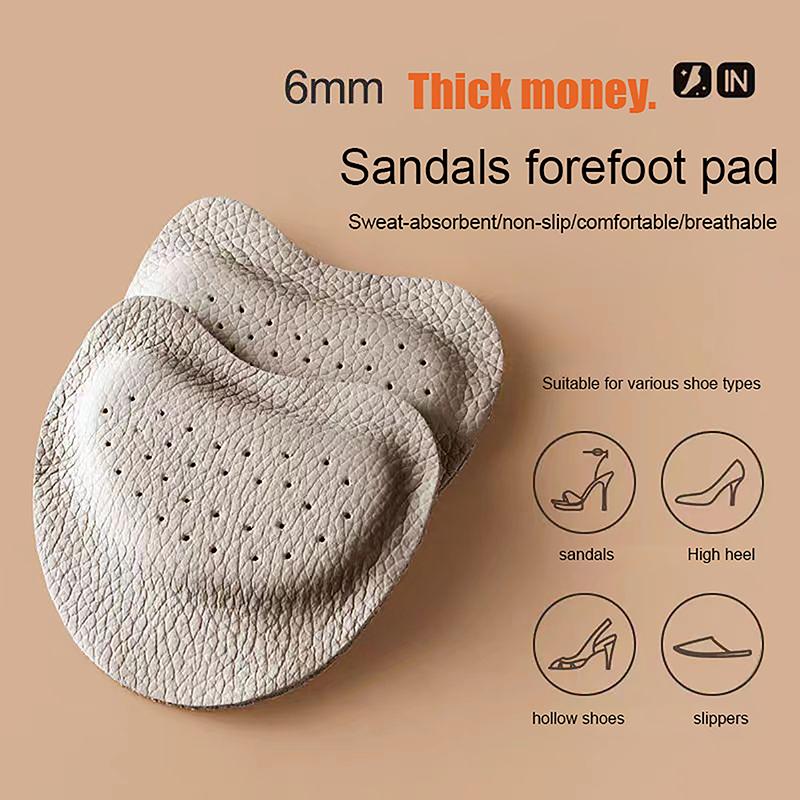 1Pair Sandals Anti-slip Stickers Leather Pad Women High Heels Pain Relief Insert Insoles Toe Cushion Foot Care Shoes Pad