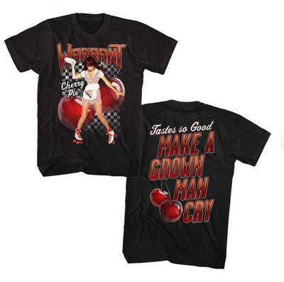 Warrant Kirschkuchen Doppelseitiges Schwarzes Erwachsenen-T-Shirt