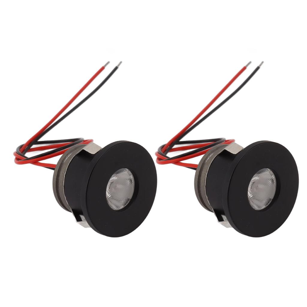 2PCS Recessed Mini LED Spotlight 15 Degrees 1 Watt 80LM Small LED Spotlight for Jewelry Showcase 12VDC
