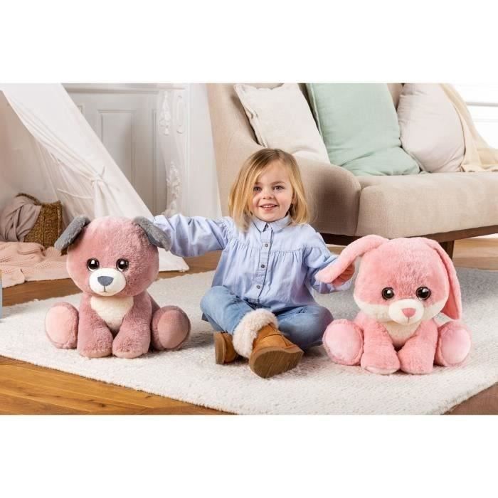 Peluche Puppy Eyes Pets - GIPSY TOYS - Chien Rose Et Gris - 40 CM