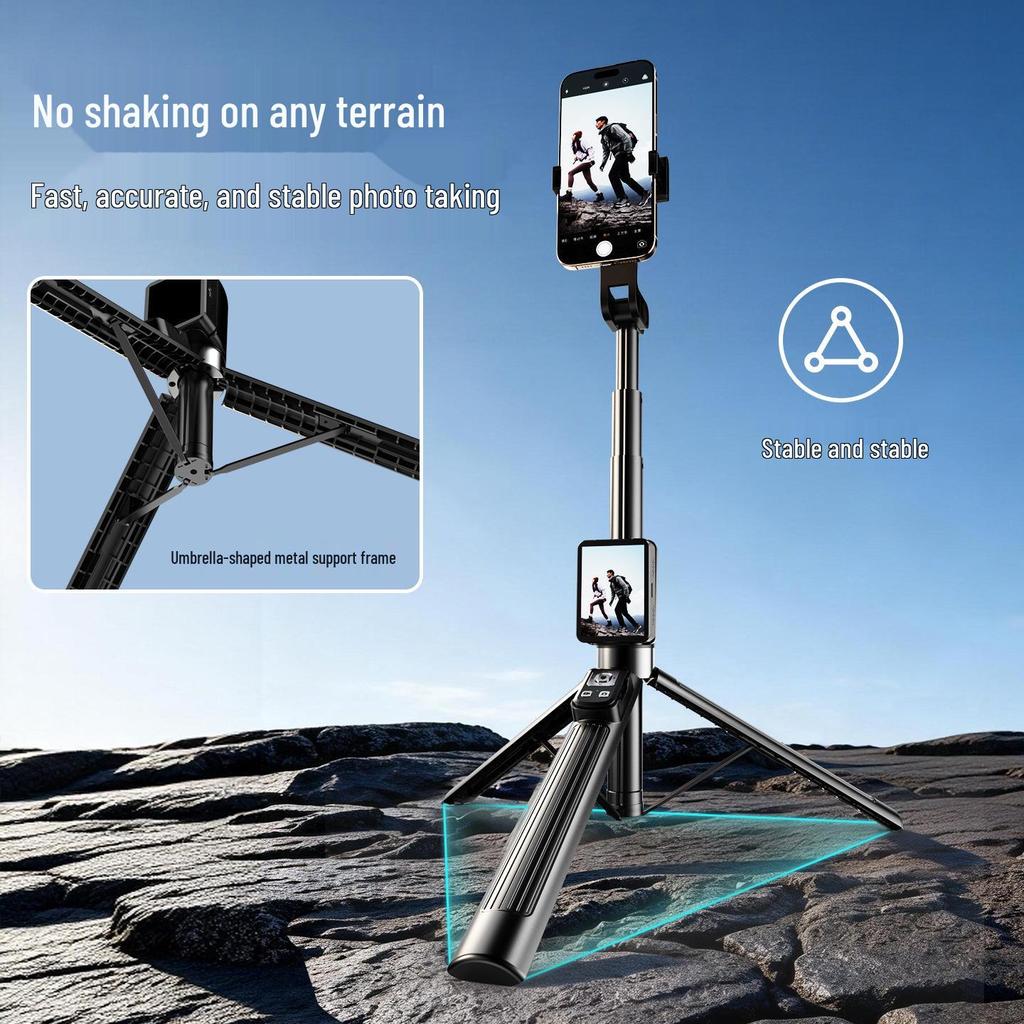 CL08 Mobile Screen Mirroring Selfie Stick: Floor-Standing, Anti-Shake Phone Holder for Outdoor Live Streaming