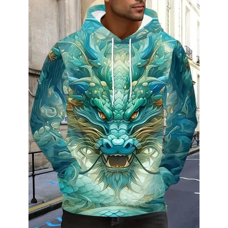 Men's Autumn and Winter 3D Printed Hooded Fashion Versatile Trend Breathable Casual Hoodies & Sweatshirts (men’s)