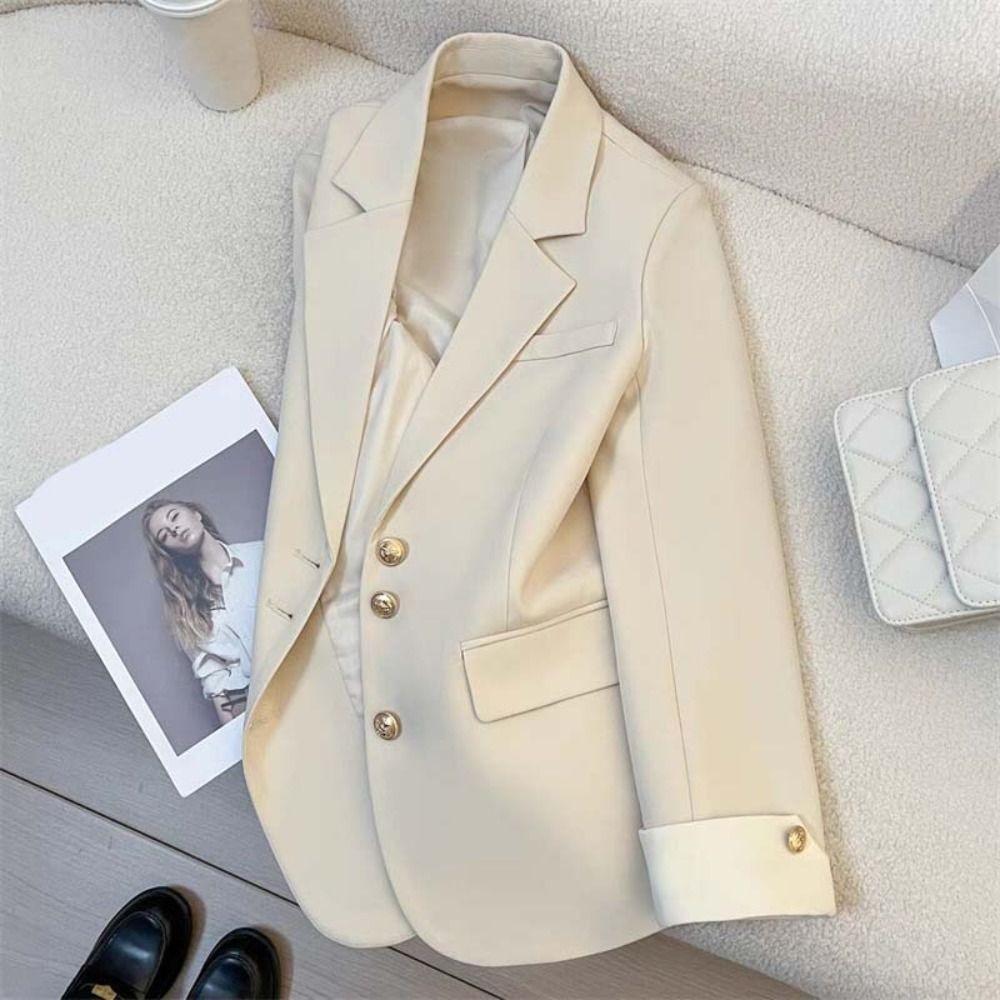 Long Sleeve Vintage Suit Jacket Oversized Casual Loose Blazer Professional Office Blazers Office