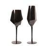 1 Piece Hot Selling Pure Black Crystal Gold Edged Glass Red Wine Glass Goblet Minimalist Temperament Wine Glass Bar Table Cup