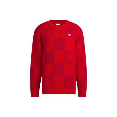 adidas Originals FW22 Embroidered Logo Checkered Sweatshirt Unisex Tops HY7273