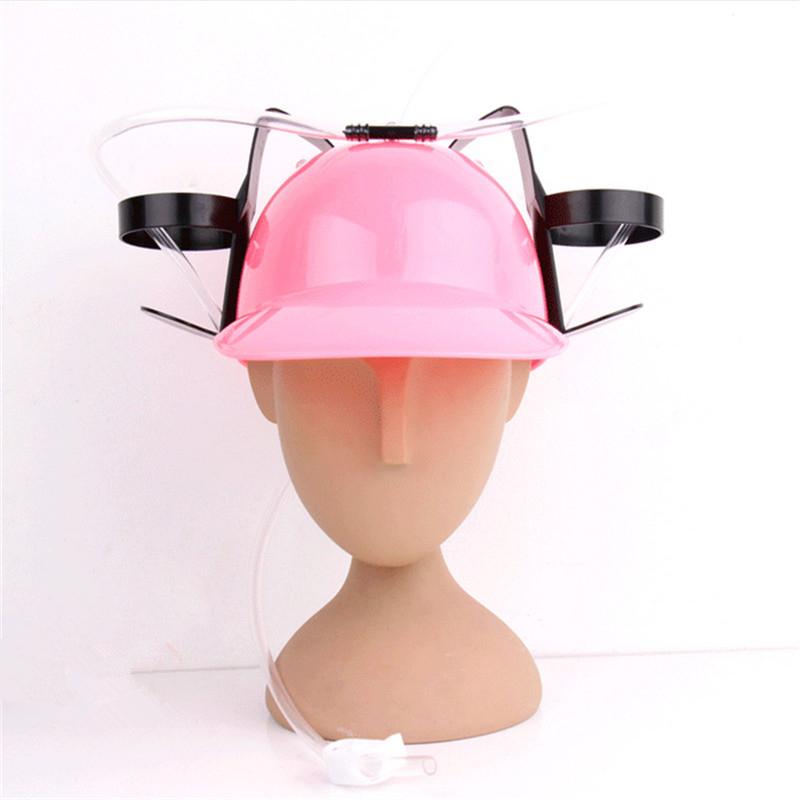 

Beverage Helmet Drinking Beer cola Coke Soda Miner Hat Lazy lounged Straw Cap Birthday Party Cool Unique Toy Prop Holder Guzzler розовый
