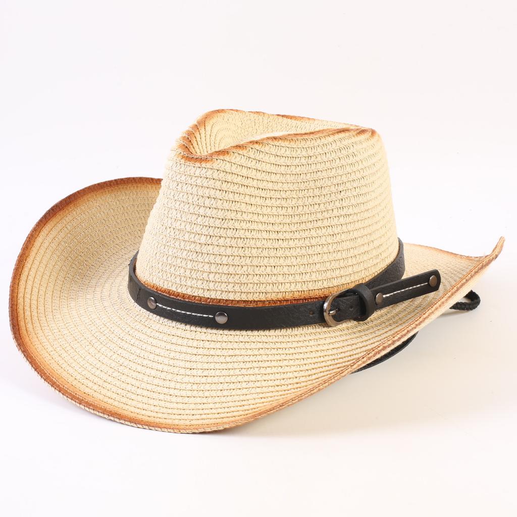 Popular European and American Western Cowboy Straw Hat Men's and Women's Fashion Shade Straw Hat Outdoor Western Cowboy Hat