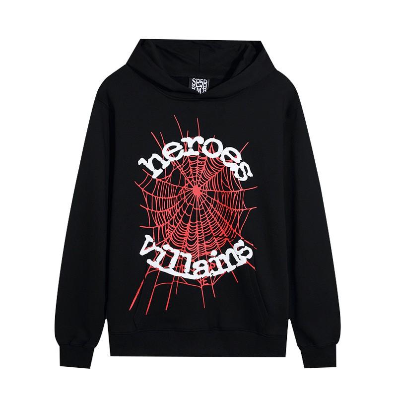 Sp5der Streetwear Hoodie With 3D Puff Print 555555 Design Unisex Oversized Cotton Pullover Youth Casual Wear