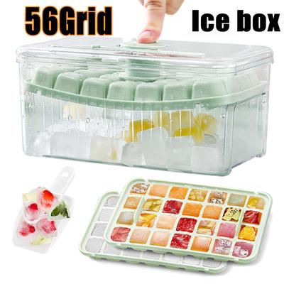 Press-Typ-Eiswürfelbereiter, Silikon-Eiswürfelform, kreative Aufbewahrungsbox, Deckel, Tabletts, Bar, Küche, quadratisches kubisches Behälter-Set