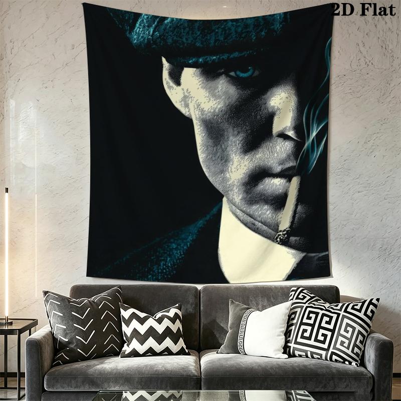 Thomas Shelby Wall Tapestry Aesthetic Wall Hanging Printed Fabric Blanket Decorative Tapestries for Bedroom Living Room Home Decor