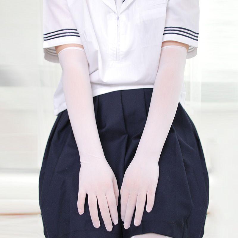 

Чувствуйте себя очень комфортно ~ Ультратонкие чулки-перчатки с пятью пальцами, бесшовные, не цепляющиеся, длинные прозрачные этикетные перчатки White One size