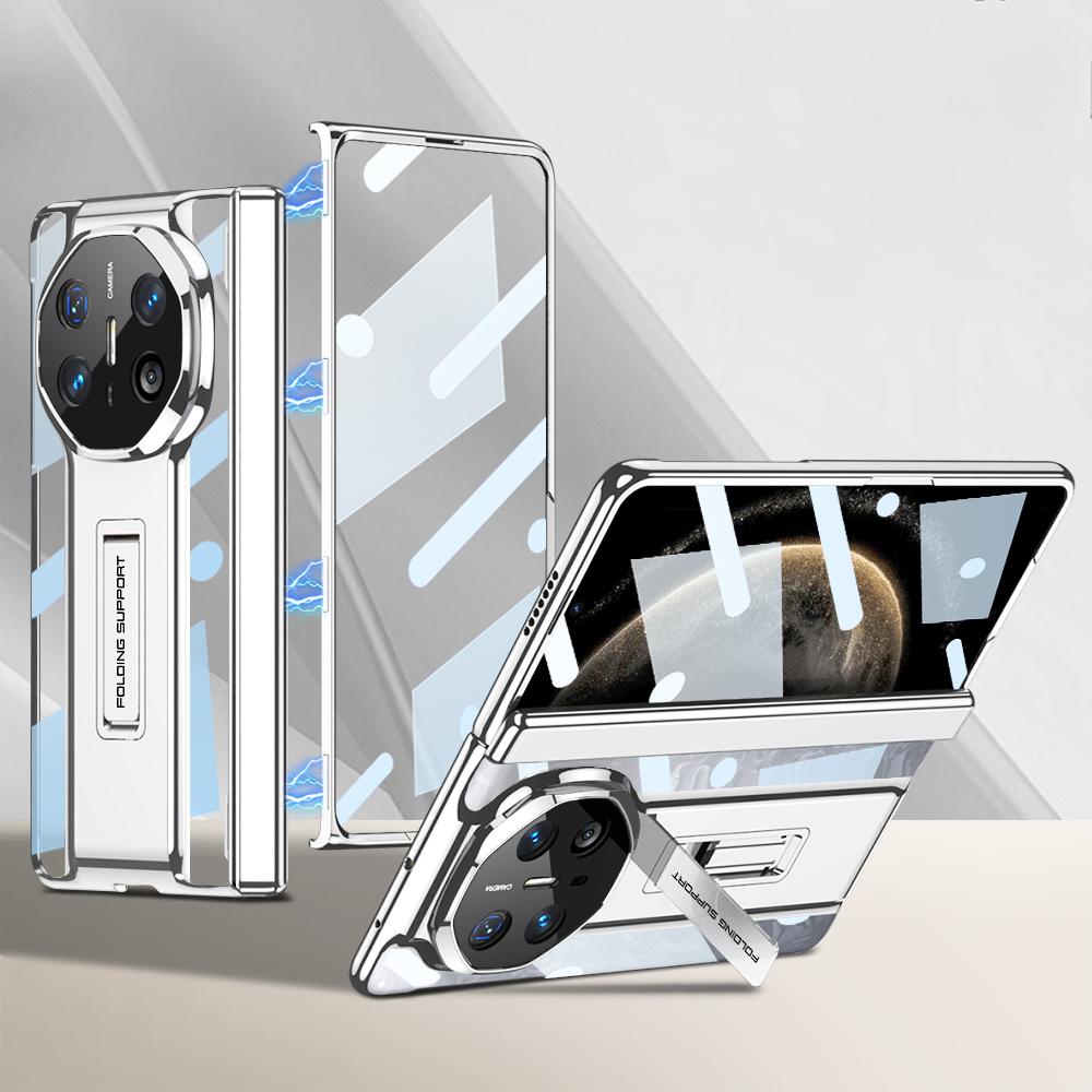 GKK For Huawei Mate X6 Case Magnetic Hinge PC+Tempered Glass Phone Cover with Kickstand