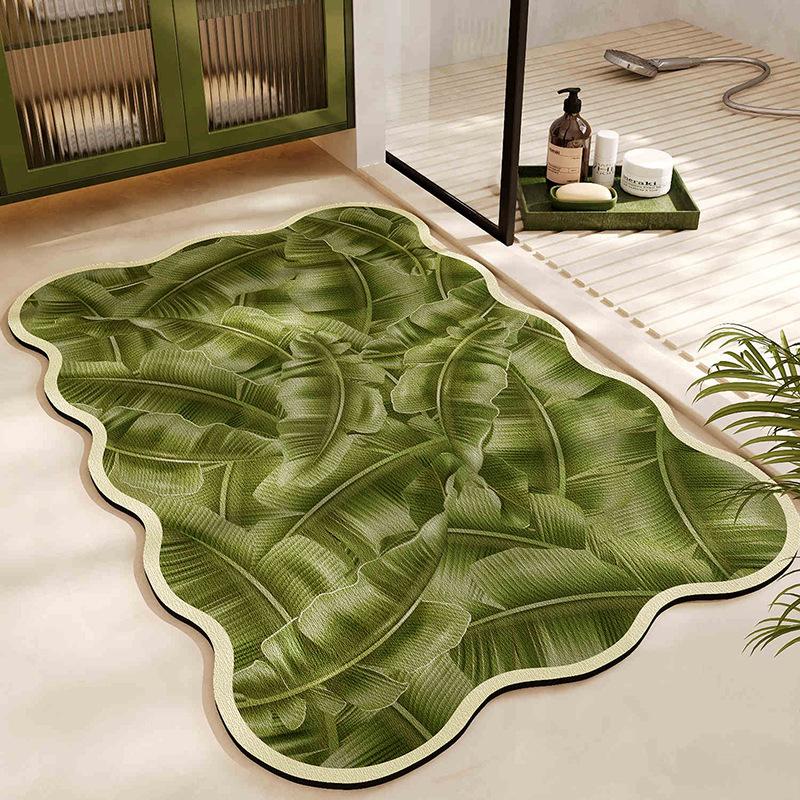 Leichter Luxus Blume Kieselgur Fußmatte Toilette Badezimmer Wasserabsorbierend Schnelltrocknend Fußmatte Haushalt Rutschfest Pflegeleicht Fußmatte