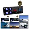 For Car RV Truck ATV UTV Camper Caravan 12-24V 4 Gang Switch Panel PD Car Charging QC3.0 Voltmeter Car Push Button