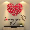 Adesivi Murali a Forma di Cuore Caldi Romantici Soggiorno Camera da Letto Acrilici Autoadesivi Caldi Decorazioni Murali per Stanza di Ragazza