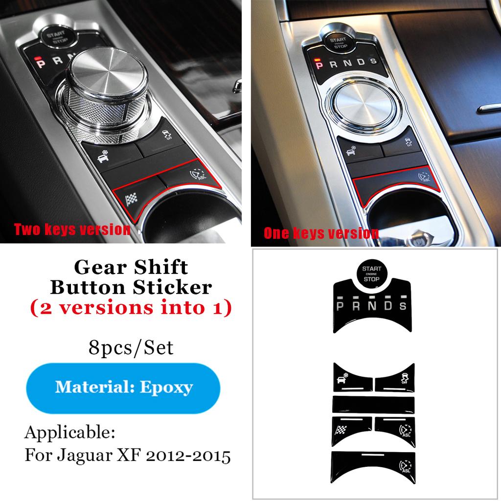 For Jaguar XF Button Stickers Black Covers 2012 to 2015 For Jaguar X250 Car Accessories Interior AC Gear Switch Repair Decals
