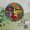 Metal Wall Art Sign Colorful Mask Design Indoor Outdoor Decor for Home Garden Bar