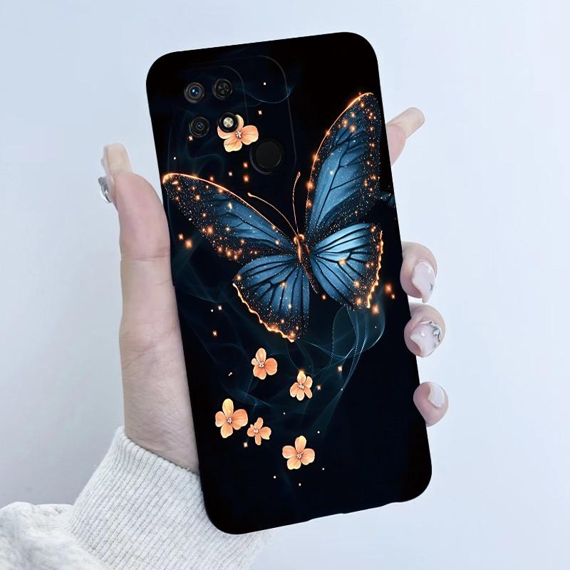 For Xiaomi Redmi 10C Phone Case Fashion Butterfly Flower Girls Design Soft Silicone TPU Back Housing for Redmi10C 10 C Covers