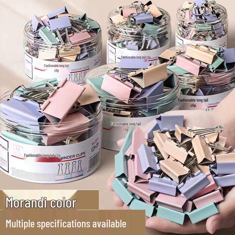 Morandi Color Butterfly Binder Clips for Documents and Stationery Morandi Color 19MM, 40 pcs/tube