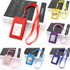 Simple Student Kids Lanyard Card Holder Slim Wallet Boys Pu Id Certificate Bus Door Credit Card Bag for Girls Zipper Coin Purses
