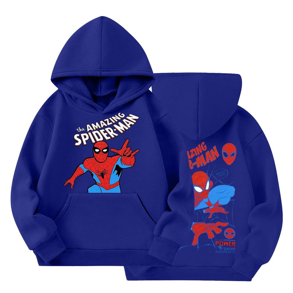 Kids Loose Fit Long Sleeve -Lined Pullover Hoodie with Graphic Print