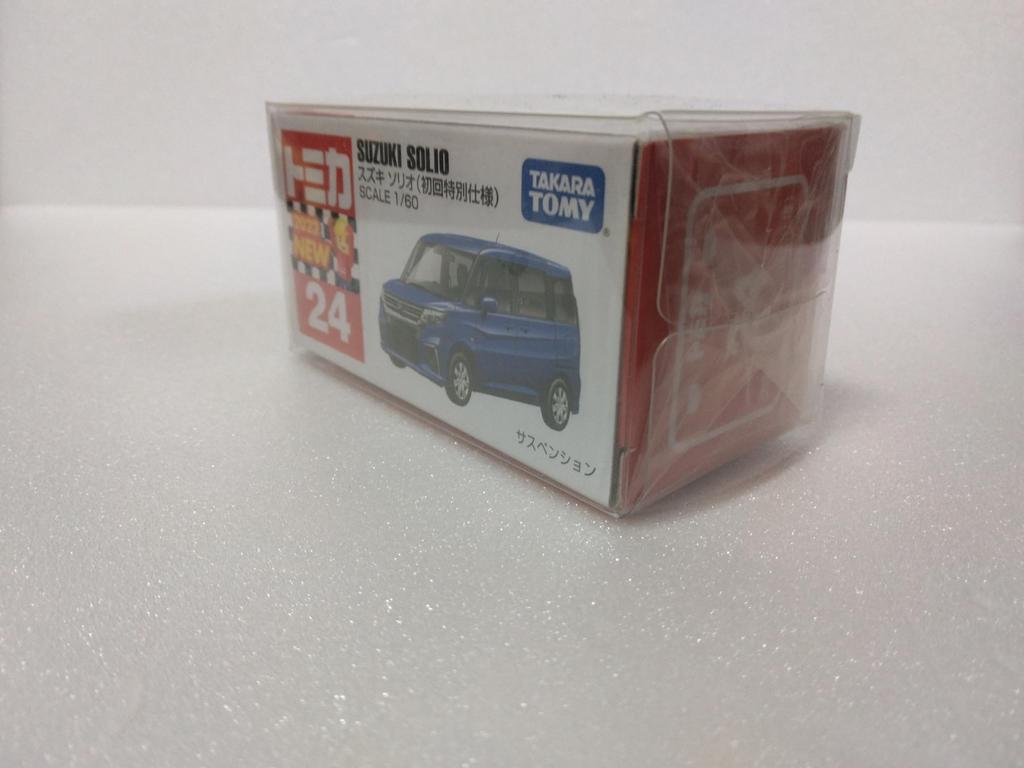 Tomica Suzuki Solio, first edition, miniature car with clear case