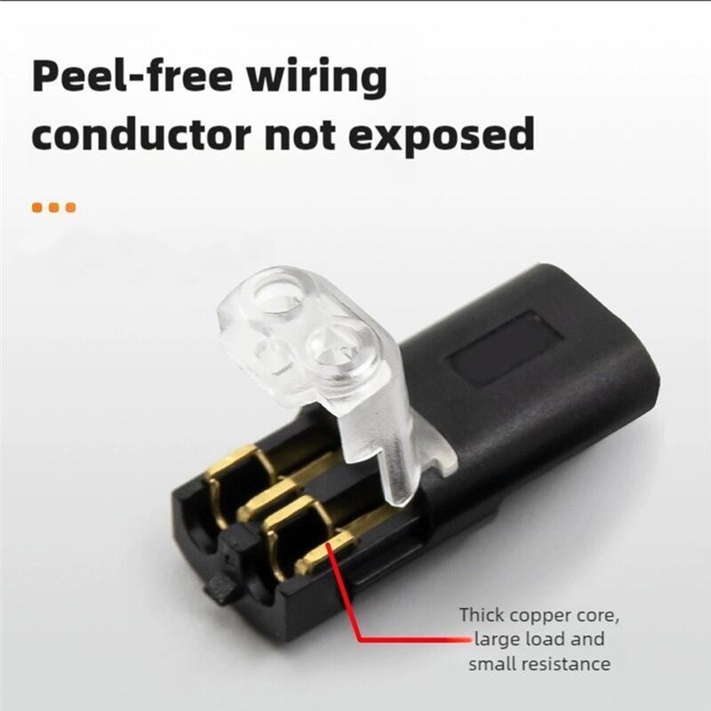 AT19-LED Wire Cable 2 Pin Plug Docking Electrical Connector Automotive No Break Lines Connector Strip Terminal Connection