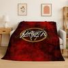 Retro Slayer Heavy Metal Rcck Band Sign Flannel Blanket Soft Warm Throw Blanket for Bedroom Living Room Bed Travel Picnic Gift