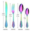 Regenbogen 4 Stück Königliches Besteck Vintage Geschirr 1810 Edelstahl Tafelgeschirr Buntes Party Dinner Messer Gabel Suppen Kaffee Löffel Geschenk