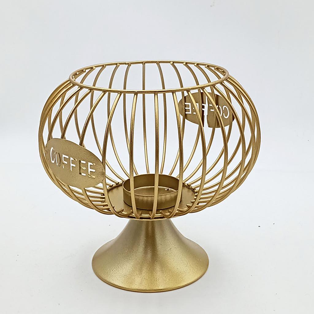 Metal Coffee Capsule Holder Stand Wire Basket Storage Organizer for Coffee Pods Compatible with Most Capsule Sizes Kitchen Countertop Display