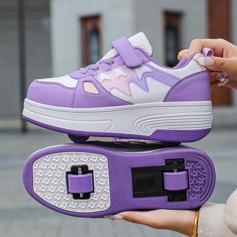 

New Children s LED Luminous Skates Gift Boys Girls 2 Wheels Deformed Parkour Skates Removable Adult Children Luminous 29