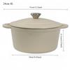 Enameled Dutch Oven Pot with Lid 5L Enamel Soup Pot Soup Cooking Pot Cast Iron Dutch Oven with Dual Handles for Bread Baking