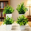 4 Stück Mini künstliche grüne Topfpflanzen, kleine Fake-Pflanzen mit Topf für Zuhause, Büro, Indoor, Tisch, Regal, Bauernhaus, Badezimmer Dekoration