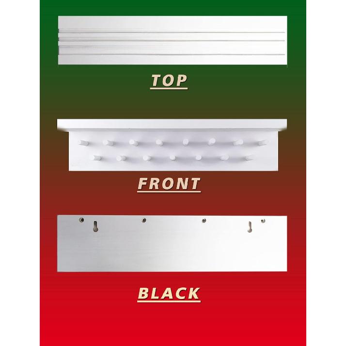 Trophy Medal Holder Display 16.9" Long Wooden Trophy Shelf Rack Medal & Trophy Holder 15 Hooks Hanger with Shelf Medal Holder with Wooden Trophy