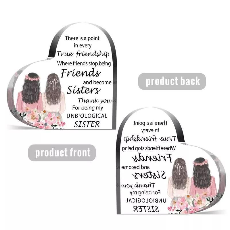 Sister Best Friend Acrylic Plaque For Women Coworker Unbiological Sister Gift