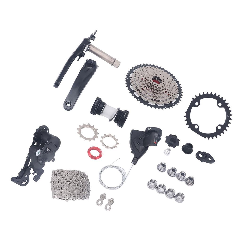 Sada 9rychlostního přehazování na kolo s 50T kazetou, sada řazení na kolo, přehazovačka, kliky, sada příslušenství pro úpravu, 36T převodník