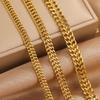 18K Gold-Plated Double-Braided Flat Grind Stainless Steel Hip-Hop Chain - Various Sizes